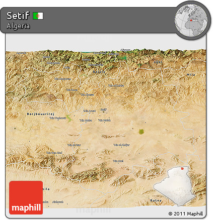 Satellite 3D Map of Setif