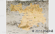 Satellite 3D Map of Setif, semi-desaturated