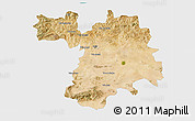 Satellite 3D Map of Setif, single color outside