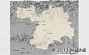 Shaded Relief 3D Map of Setif, darken, desaturated
