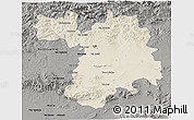 Shaded Relief 3D Map of Setif, darken, semi-desaturated