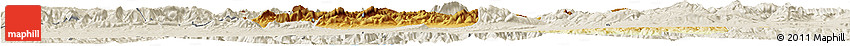 Physical Horizon Map of Setif, shaded relief outside