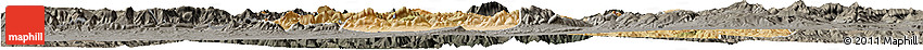 Satellite Horizon Map of Setif, darken, semi-desaturated