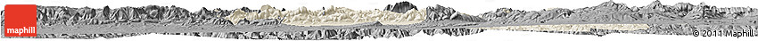 Shaded Relief Horizon Map of Setif, darken, desaturated