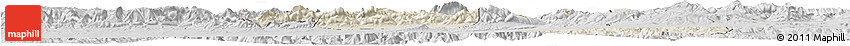 Shaded Relief Horizon Map of Setif, desaturated