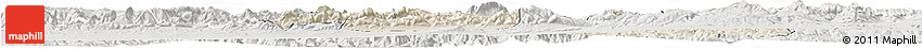 Shaded Relief Horizon Map of Setif, lighten, semi-desaturated