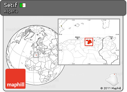 Blank Location Map of Setif