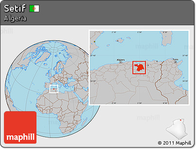 Gray Location Map of Setif