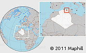 Gray Location Map of Setif, highlighted country, within the entire country