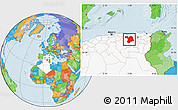 Political Location Map of Setif, highlighted country