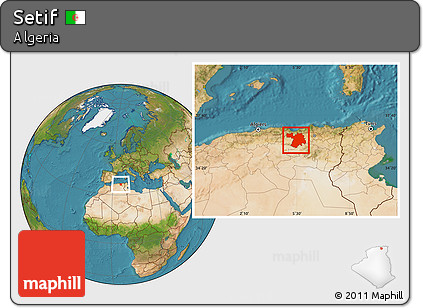 Satellite Location Map of Setif