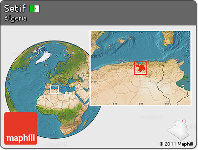 Satellite Location Map of Setif