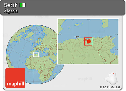 Savanna Style Location Map of Setif
