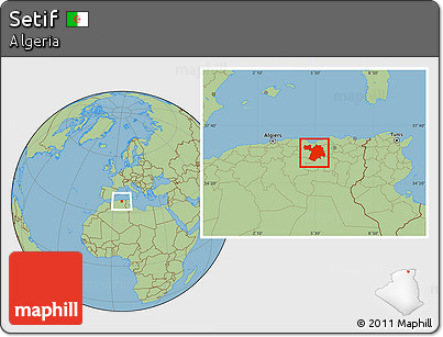 Savanna Style Location Map of Setif