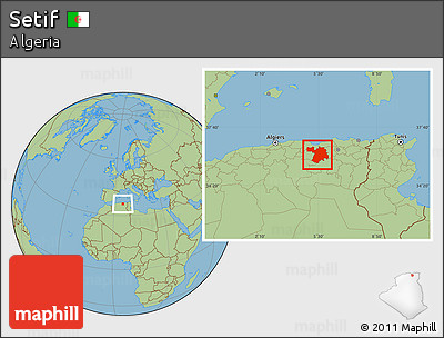Savanna Style Location Map of Setif