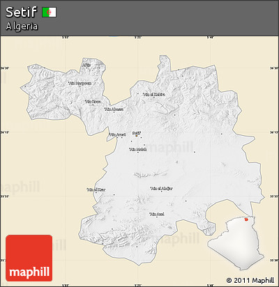 Classic Style Map of Setif, single color outside