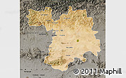 Satellite Map of Setif, darken, semi-desaturated