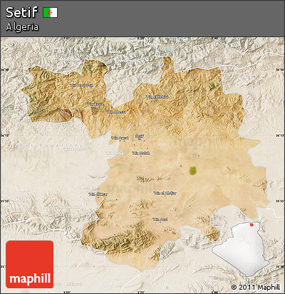 Satellite Map of Setif, lighten
