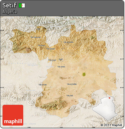 Satellite Map of Setif, lighten