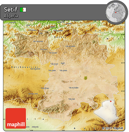 Satellite Map of Setif, physical outside