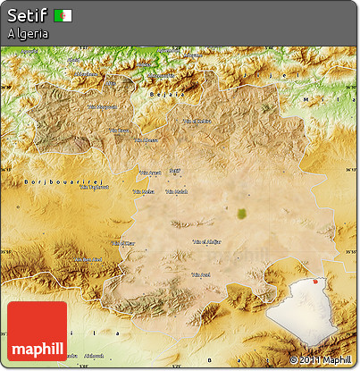 Satellite Map of Setif, physical outside