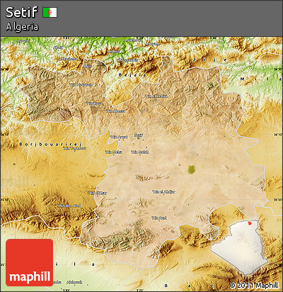 Satellite Map of Setif, physical outside