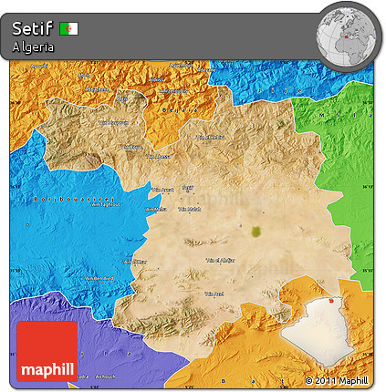 Satellite Map of Setif, political outside