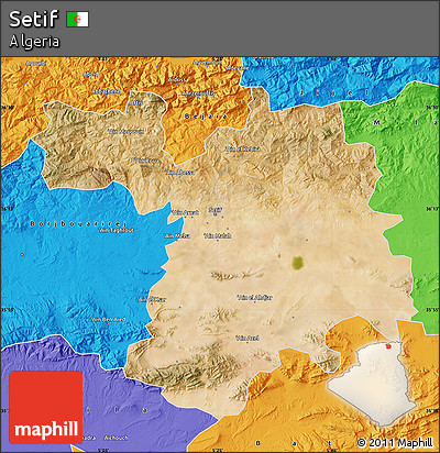 Satellite Map of Setif, political outside