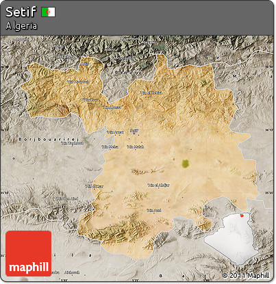 Satellite Map of Setif, semi-desaturated