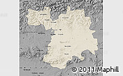 Shaded Relief Map of Setif, darken, desaturated