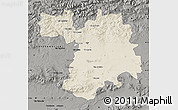 Shaded Relief Map of Setif, darken, semi-desaturated