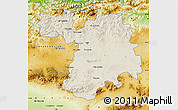 Shaded Relief Map of Setif, physical outside