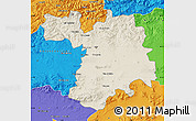 Shaded Relief Map of Setif, political outside