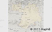 Shaded Relief Map of Setif, semi-desaturated