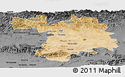 Satellite Panoramic Map of Setif, darken, desaturated