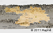 Satellite Panoramic Map of Setif, darken, semi-desaturated