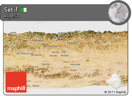 Satellite Panoramic Map of Setif