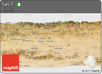 Satellite Panoramic Map of Setif