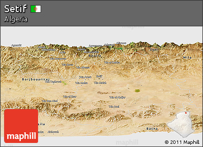 Satellite Panoramic Map of Setif