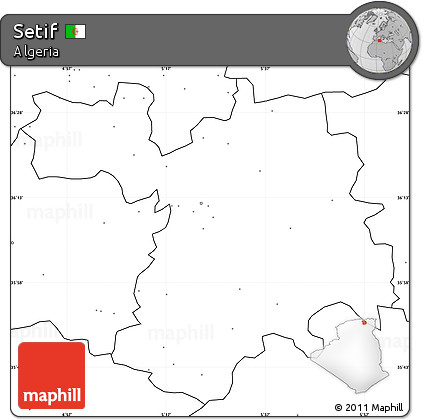 Blank Simple Map of Setif, no labels