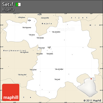 Classic Style Simple Map of Setif