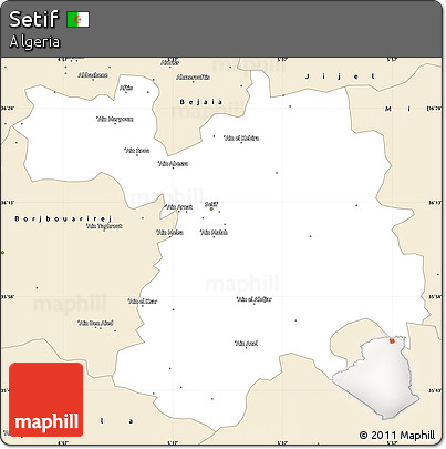 Classic Style Simple Map of Setif