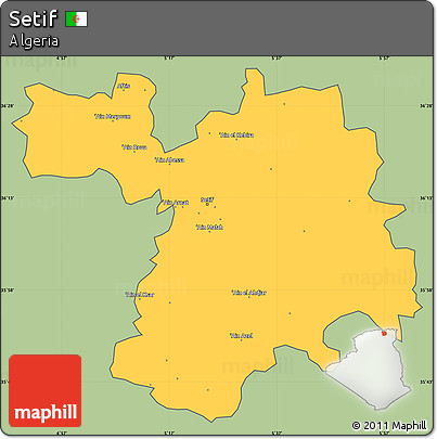 Savanna Style Simple Map of Setif, cropped outside