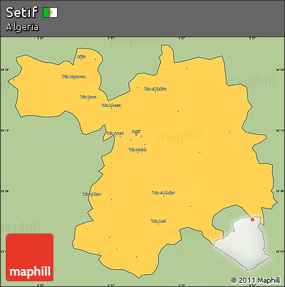 Savanna Style Simple Map of Setif, cropped outside