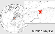 Blank Location Map of Sidi-Bel-Abbes