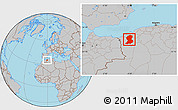 Gray Location Map of Sidi-Bel-Abbes