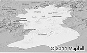 Gray Panoramic Map of Sidi-Bel-Abbes