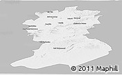 Gray Panoramic Map of Sidi-Bel-Abbes, single color outside