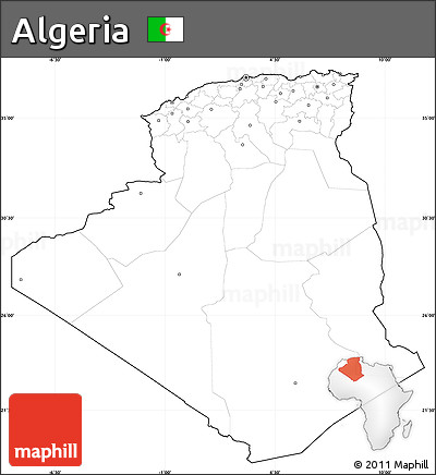 Blank Simple Map of Algeria, cropped outside, no labels