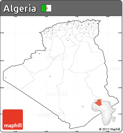 Blank Simple Map of Algeria, cropped outside, no labels